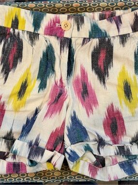 J. Crew Multicolor Ikat Roll-Cuff Shorts Multicolor Size 0